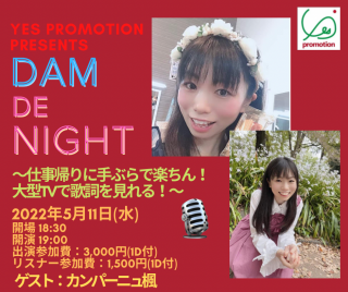 YES PROMOTION PRESENTS  『DAM de NIGHT』〜仕事帰りに手ぶらで楽ちん！大型TVで歌詞を見れる！〜